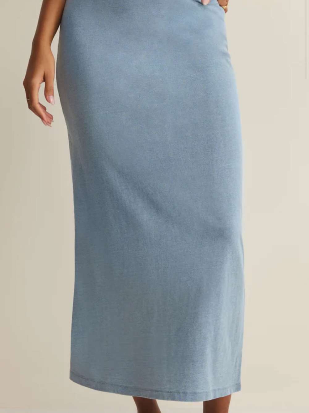 NWT Z Supply GAIL JERSEY DENIM MIDI SKIRT